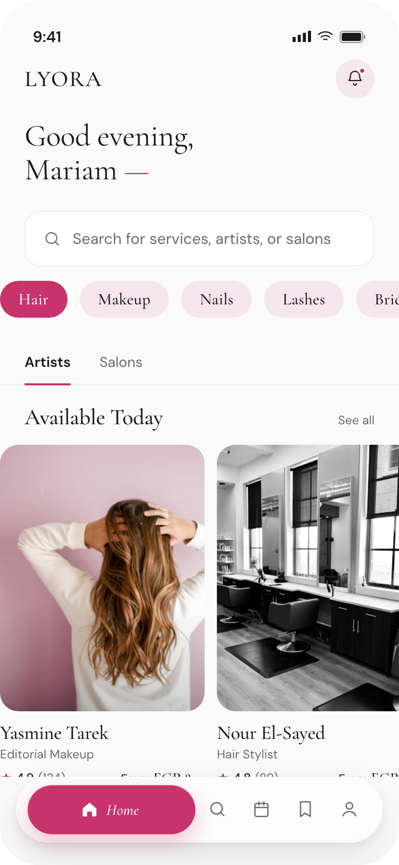 LYORA app — discover artists